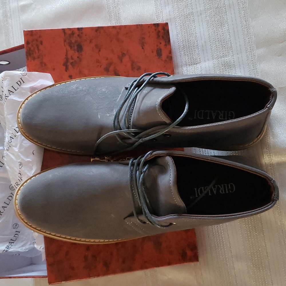 Giraldi NEW 'Danny-4' Chukka Boots Faux Suede NIB Grey Men's 13 - Picture 12 of 16